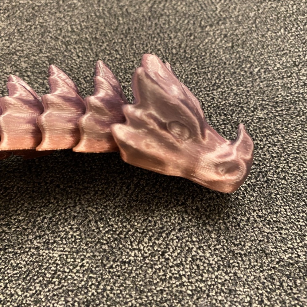 10” Mauve Ombré Flexible Dragon - Picture 5 of 7